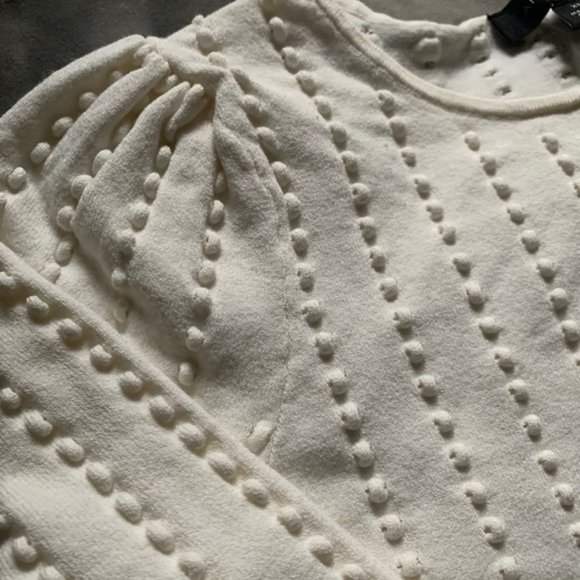 Ann Taylor Embossed Puff Sleeve Sweater - Picture 5 of 12